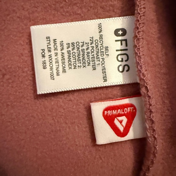 NWOT 🛍️⭐️ FIGS Primaloft Fleece Jacket Women’s XL Dusty Rose Pink - Picture 7 of 11